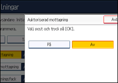 Bild av användarpanelens skärm
