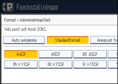 Bild av användarpanelens skärm
