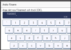 Bild av användarpanelens skärm