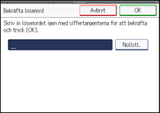 Bild av användarpanelens skärm