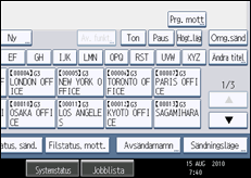 Bild av användarpanelens skärm