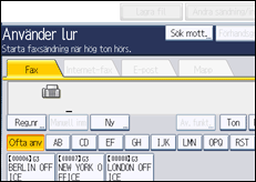 Bild av användarpanelens skärm