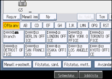 Bild av användarpanelens skärm