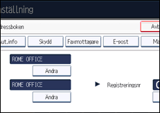 Bild av användarpanelens skärm