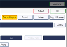 Bild av användarpanelens skärm