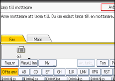 Bild av användarpanelens skärm