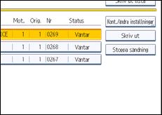 Bild av användarpanelens skärm