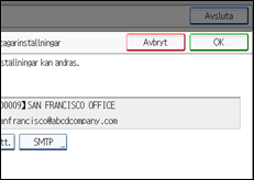 Bild av användarpanelens skärm