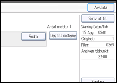 Bild av användarpanelens skärm