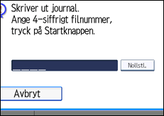 Bild av användarpanelens skärm
