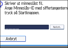 Bild av användarpanelens skärm