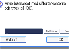 Bild av användarpanelens skärm
