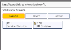 Bild av användarpanelens skärm