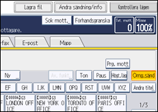 Bild av användarpanelens skärm