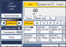 Bild av användarpanelens skärm