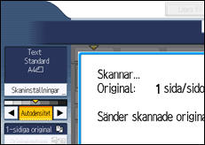 Bild av användarpanelens skärm