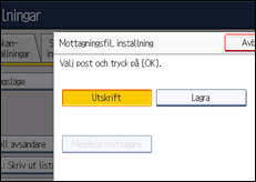 Bild av användarpanelens skärm