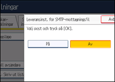 Bild av användarpanelens skärm