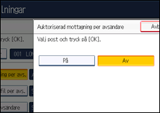 Bild av användarpanelens skärm