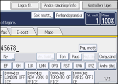 Bild av användarpanelens skärm