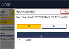 Bild av användarpanelens skärm