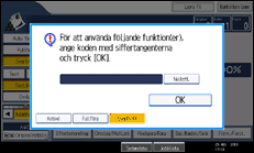 Bild av användarpanelens skärm