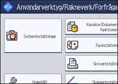 Bild av användarpanelens skärm