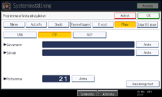 Bild av användarpanelens skärm