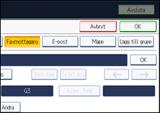 Bild av användarpanelens skärm