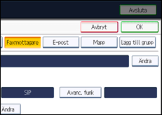 Bild av användarpanelens skärm