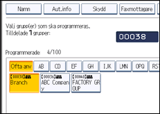 Bild av användarpanelens skärm