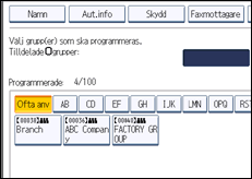 Bild av användarpanelens skärm