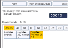 Bild av användarpanelens skärm