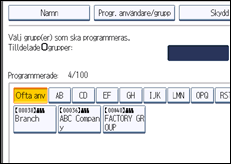 Bild av användarpanelens skärm