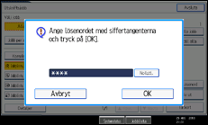 Bild av användarpanelens skärm