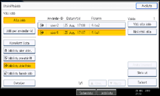 Bild av användarpanelens skärm
