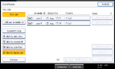 Bild av användarpanelens skärm