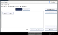 Bild av användarpanelens skärm