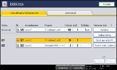 Bild av användarpanelens skärm