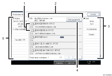 Bild av anv&auml;ndarpanelen (numrerade detaljer)