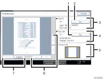 Bild av användarpanelen (numrerade detaljer)