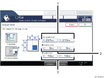 Bild av användarpanelen (numrerade detaljer)