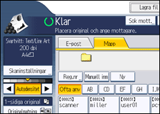 Bild av användarpanelens skärm