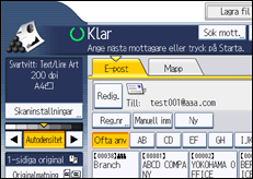 Bild av användarpanelens skärm