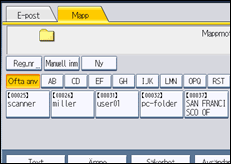 Bild av användarpanelens skärm