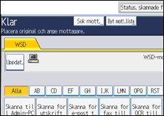 Bild av användarpanelens skärm