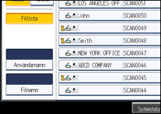 Bild av användarpanelens skärm