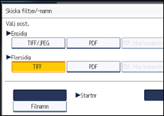 Bild av användarpanelens skärm