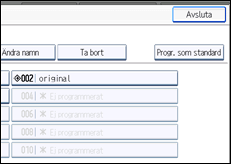 Bild av användarpanelens skärm