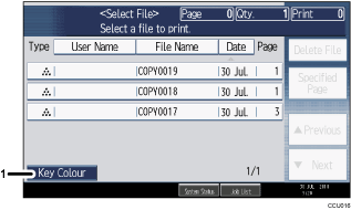 Operation panel screen illustration numbered callout illustration